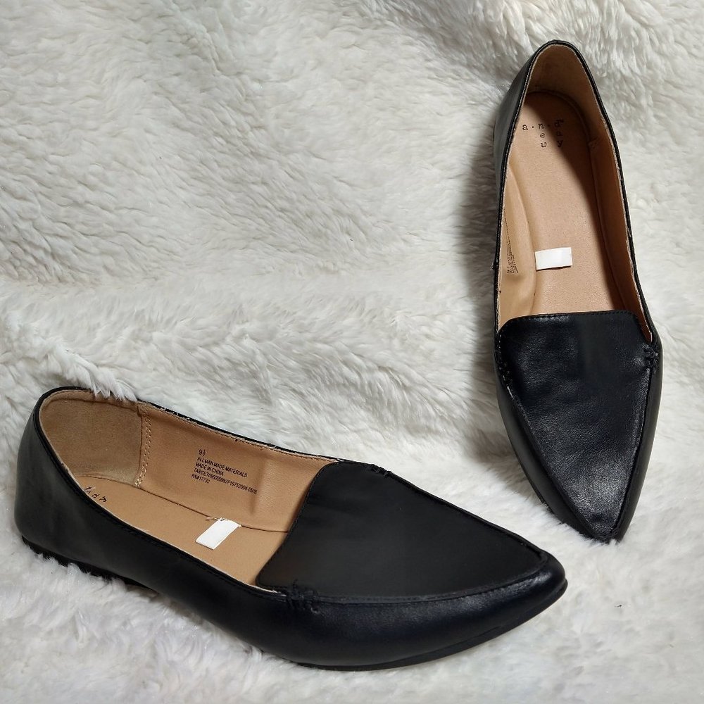 A New Day Black flat. Faux leather. 9.5. Used, no wear. Target